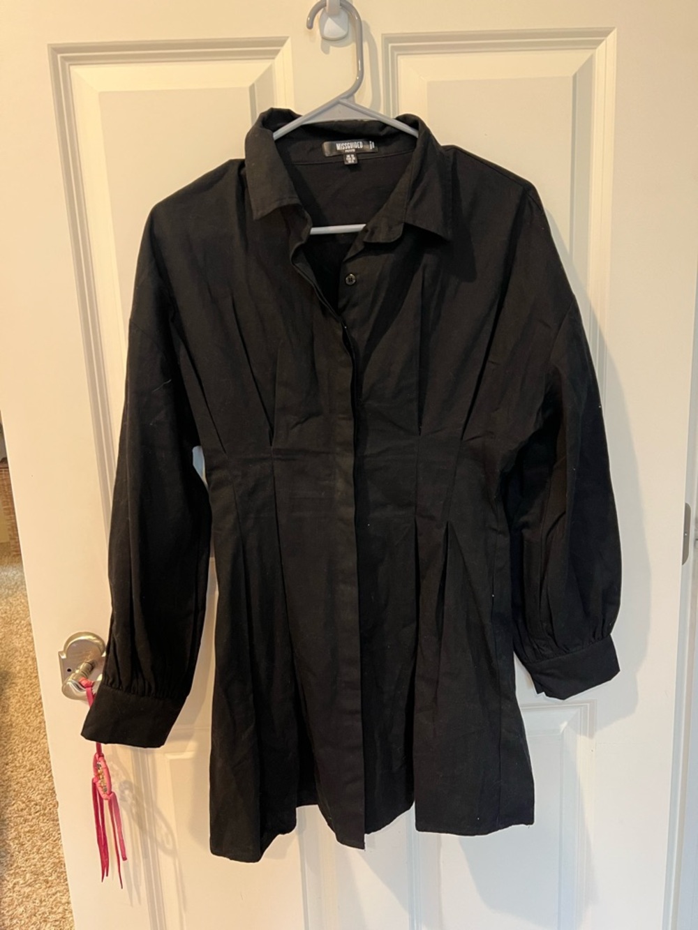 Missguided Black Pleated Tunic Blazer Jacket